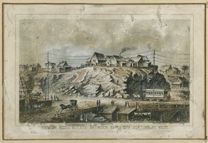 Vista en la Sexta Avenida, entre las calles 55 y 57 mirando al oeste, 1858 de N. and Ives, J.M. Currier